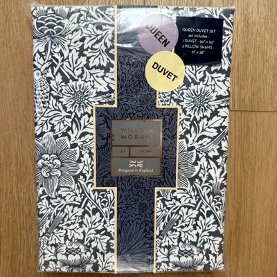 Conjunto de Edredom Queen William Morris Pássaro e Anêmona - Padrão Azul Mar NOVO - Imagem 1 de 3