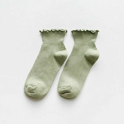 Calcetines altos transpirables lisos para mujer cálidos informales moda lindos tobillo algodón Foto 1 de 4