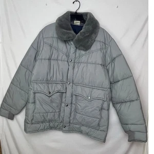 Vintage Walls Blizzard Proof Mens XLT Gray Faux Fur Collar Winter Coat Outerwear - Picture 1 of 11