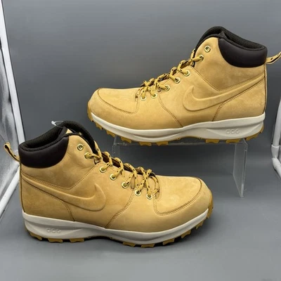 Nike Manoa Hombres 11.5 Botas de Cuero Resistentes al Agua Bronceado Trigo 454350-700 PROBADAS Foto 1 de 4