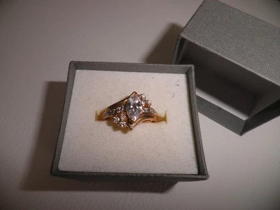 faux diamond engagement ring size 9 - Image 1 of 2