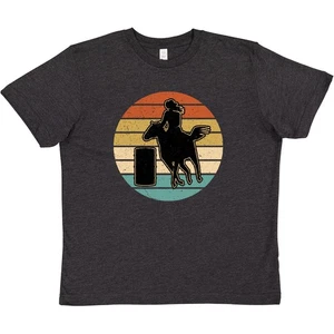 Inktastic Rodeo Barrel Racing Cowgirl Youth T-Shirt Racer Horse Retro Apparel - Picture 1 of 4