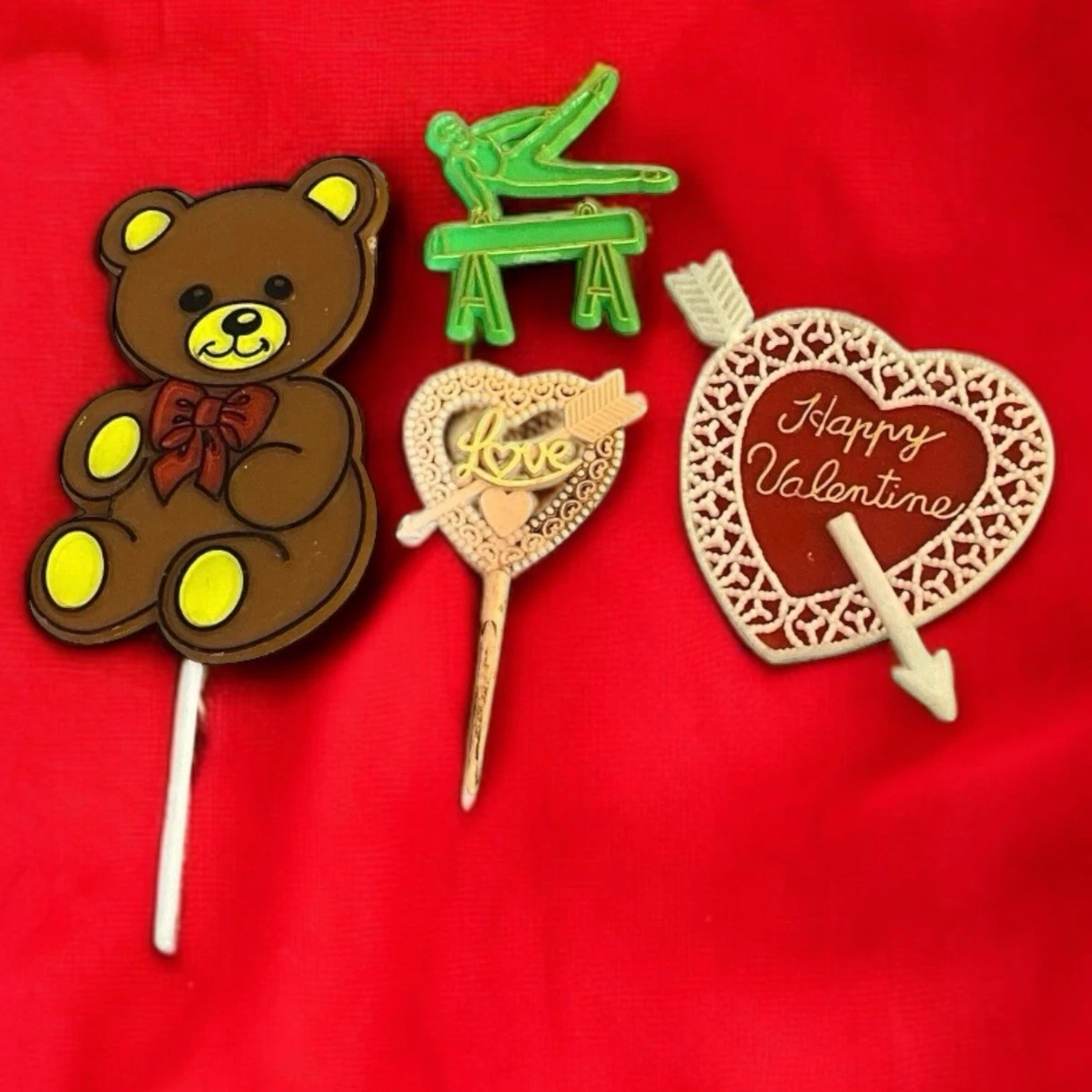 Rsstarxi 24 Cupcake-Topper „Happy Valentine's Day“ – Glitzernde Herzen, 6 Motive