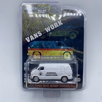 Greenlight 1/64 1976 Dodge B-100 furgoneta control de animales hobby exclusivo blanco 29782 Foto 1 de 3