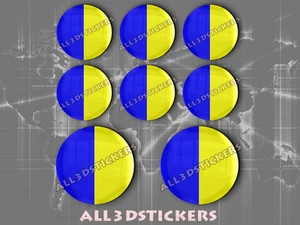 8 x Pegatinas Redondas 3D Relieve Bandera Wicklow - Todas las Banderas - Picture 1 of 1