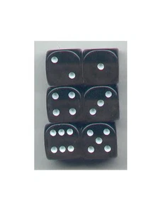 NEW Dice Set of 6 D6 (15mm) - Translucent Smoke - Bild 1 von 1