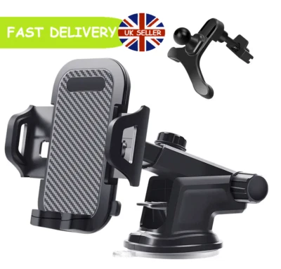 Universal Car Mobile Phone Holder 360° Windscreen Dashboard Air Vent Stand - Image 1 of 4