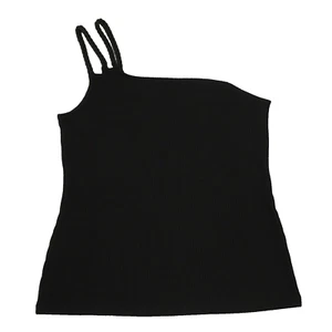 INC International Concepts L Black Sleeveless One Shoulder Double Strap Tank - Picture 1 of 7