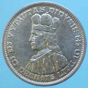 LITUANIA 10 LITU 1936 ARGENTO SILVER COIN SPL CURRENCY COLLEZIONE NUMISMATICA - Imagen 1 de 2