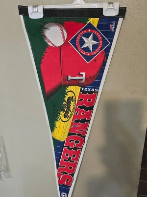 TEXAS RANGERS 12X30 VINTAGE BASEBALL MLB  FELT PENNANT  6/14/24 - Image 1 of 2
