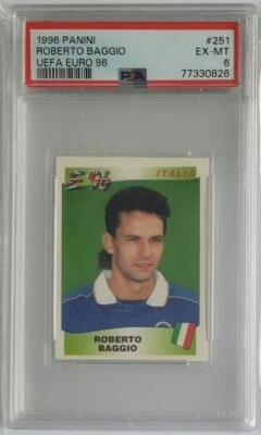 Panini Roberto Baggio 1996 UEFA Euro 96 #251 PSA 6 Foto 1 de 2