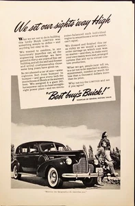 1940 Best Buys Buick Limited Man & Wife Standing Front of Car Vintage Print Ad - Picture 1 of 5