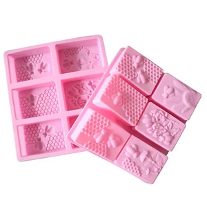 AU 3D Bee Silicone Soap Mold DIY Handmade Craft Making Cake Mould Home Kitchen - Picture 1 of 21
