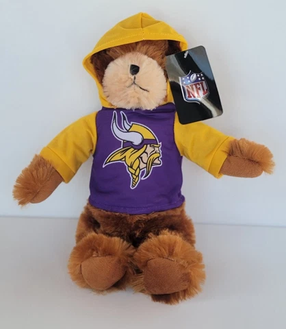 Minnesota Vikings NFL Teddy Bear 14" Stuffed Plush Football Fan hoodie New Rare Cover