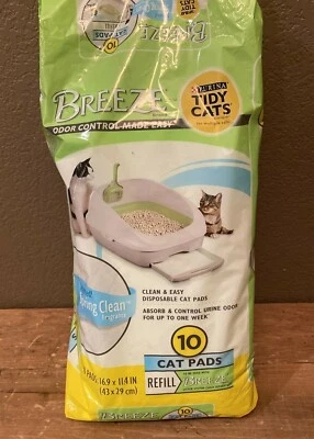 Nuevo paquete de 10 almohadillas de recarga perfumadas Purina Tidy Cats Breeze selladas Foto 1 de 4