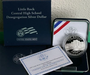 2007 Little Rock Desegregation 90% Silver Proof Dollar Commemorative US Coin Set - Picture 1 of 3