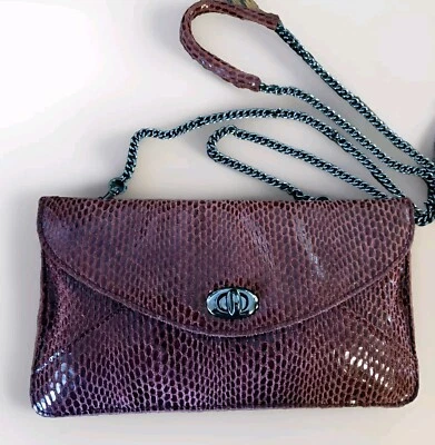 Cartera de cuero Sorial Borgoña, bandolera, cadena extraíble lo convierte en un bolso de mano Foto 1 de 4