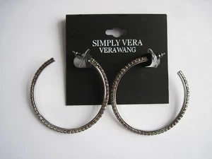 Simply Vera Wang offene Strass-Creolen nickelsicher Ohrringe, KOSTENLOSER VERSAND - Bild 1 von 4