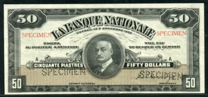 Canadá 1922 La Banque Nationale $50 S874s Espécimen EF - Imagen 1 de 2