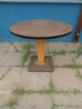 Tisch Rund 90 cm Antik Kneipentisch Buche Fuß Nietenbeschlagen Solide Gebraucht