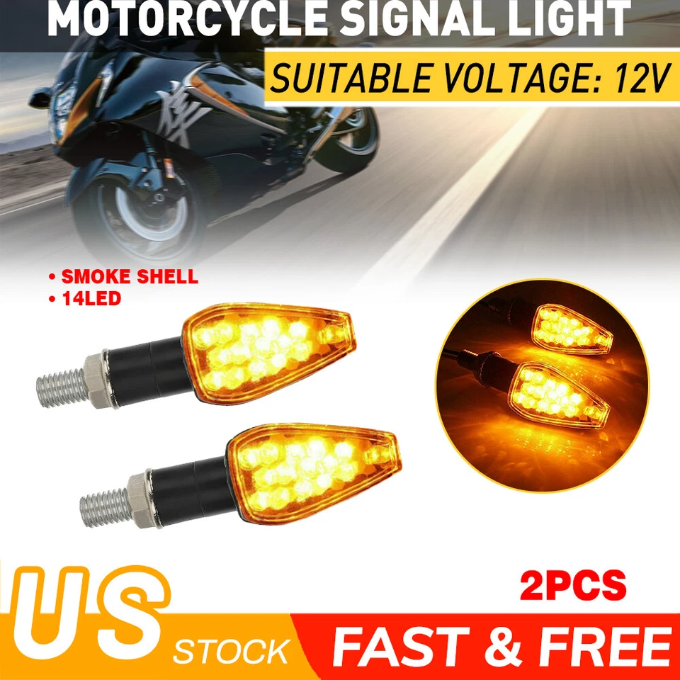 For Suzuki DRZ400SM Q LED Motorcycle Turn Signals Indicator Blinker Lights Amber - Image 1 of 4