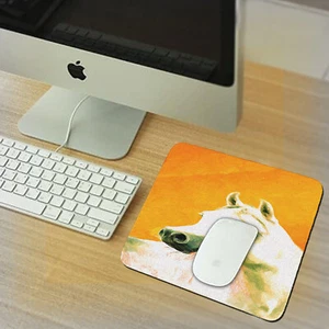 Dappled Gray Arabian Sunset Mare Mousepad Rubber Rectangle Thick - Picture 1 of 1