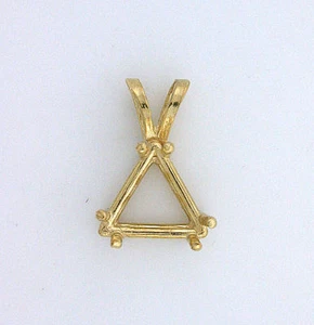 14Kt Gold 12mm Trillion Dreieck gegossen geprenotcht Anhänger Fassung - Bild 1 von 2