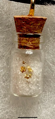 Collar colgante de pepitas de oro/vial de cuarzo Foto 1 de 4