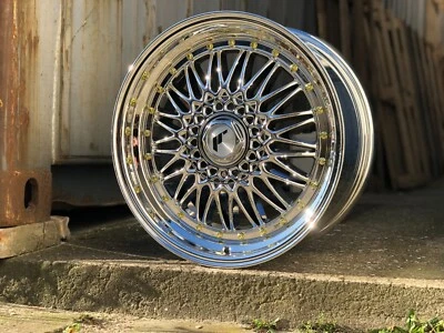4x RETRO JR Wheels JR9 8x18 5x120 BMW E36 E46 E90 E87 E82 Chromfelgen ohne TÜV - Bild 1 von 4