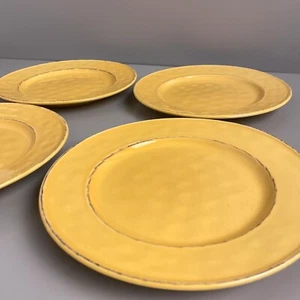 (4) PIER 1 Imports MARTILLO MANGO Salad Plates Stoneware Yellow - 8.5” Set Of 4 - Picture 1 of 15