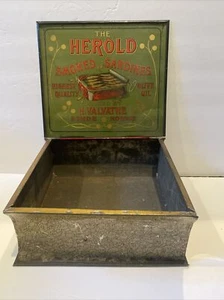 Antique Herold Smoked Sardines Antique General Store Display Book Tin - Picture 1 of 14