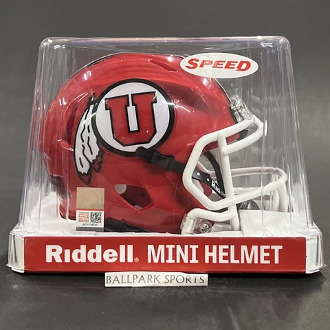 Utah Utes Riddell NCAA Speed Mini Football Helmet Red Cover