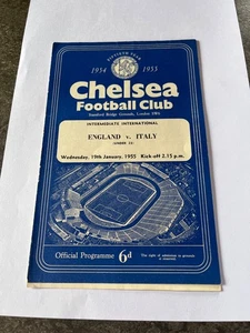 England v Italy U23 International @ Stamford Bridge 1955 football programme - Picture 1 of 2