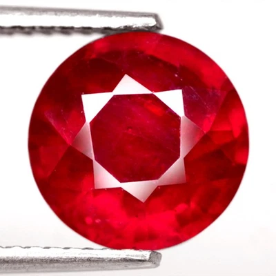 3.57Ct. Natural Gemstone Ruby Top Red Round Madagascar Beautiful Sparkles Color! - Image 1 of 4