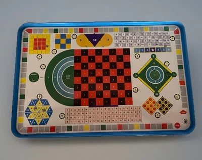 Vintage Pressman Toy Co Metal Lap Tray Game Board Checkers Baseball & Others - Image 1 of 4