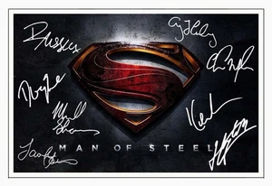 Man Of Steel Superman Cast A3 Signed Limited Edition Memorabilia Print Autograph - Picture 1 of 8