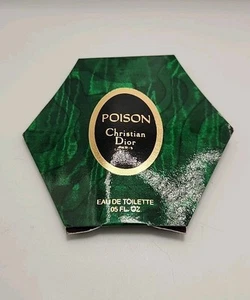Vintage "POISON" Christian Dior Eau De Toilette Perfume Sample Card .05 FL OZ. - Picture 1 of 6