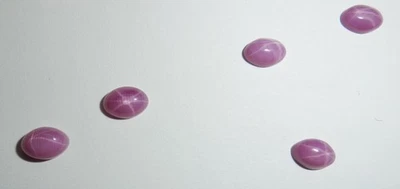 Opaque Star Ruby Oval 6x4 mm Cabochon 6 Rayed Lab-created Stone 10 piece Lot - Image 1 of 4