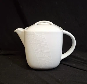 Jamie Oliver Royal Worcester Tasty Brewer Teapot 2.5 Pints White On White VGC - Picture 1 of 10