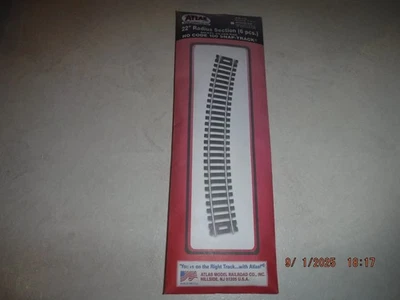 100 SNAP TRACK 22" RADIUS SECTION #836 NICKEL SILVER RAIL, BLACK TIES 6-PACK NEW - Image 1 of 4