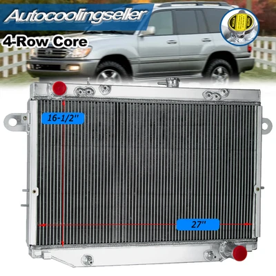 4-ROW ALUMINUM RADIATOR FITS 1998-2007 1999 2000 TOYOTA LAND CRUISER 4.7L V8 AT - Image 1 of 4