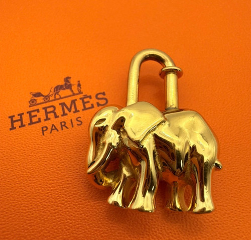 HERMÈS HERMES Cadena Lucchetto Elefante Oro Lucchetto Borsa Ciondolo Pendente