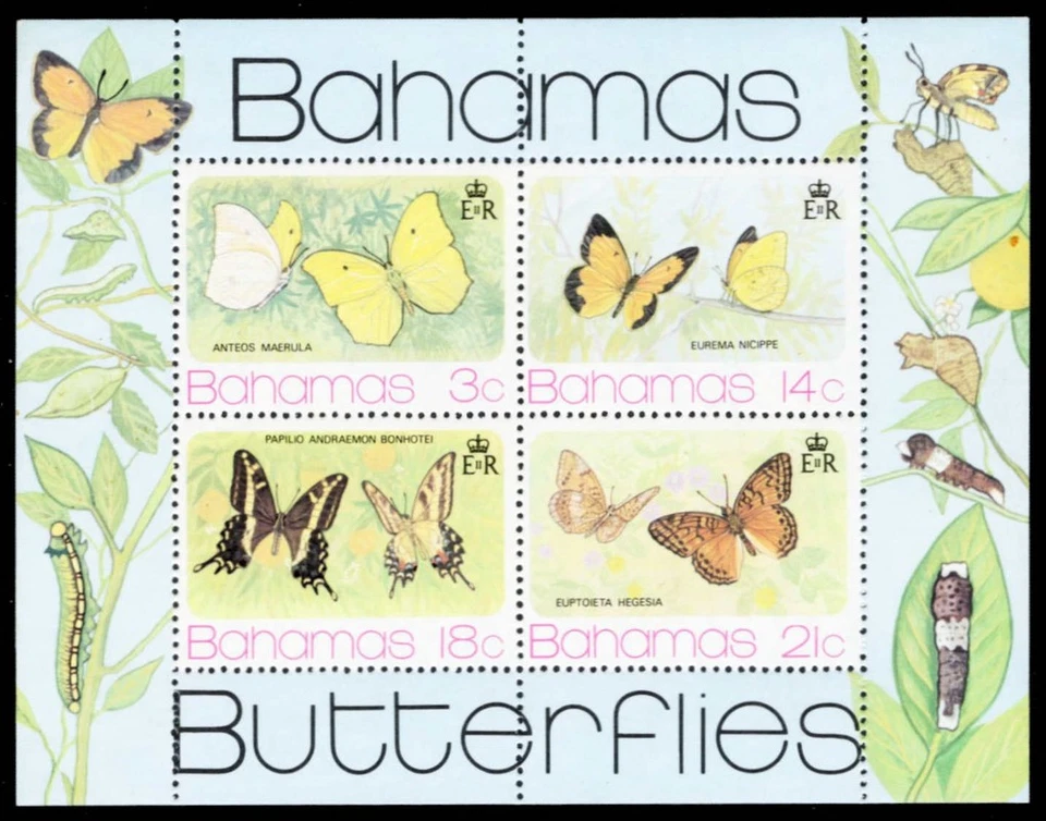 BAHAMAS 373a (SG443) - 巴哈马蝴蝶纪念表 (pc31684) — 第 1/1 张图片
