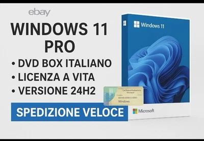 Sistema operativo ITALIANO  Windows 11 Prof. DVD + STICKER COA 24H2 SIGILLATI - Imagen 1 de 4