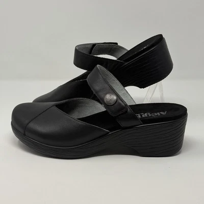 Alegria Sidra Womens Black Leather Mary Jane Wedge Sandals EU 40 STORE MODEL - image 1 of 4