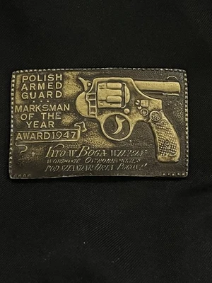 Tirador de la Guardia Armada Polaca 1947 Hebilla de Cinturón Gorra Hawks Sky Patrol & Novelty Co Foto 1 de 4