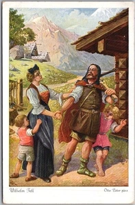 Vintage 1910s Artist-Signed OTTO PETER Postcard "Wilhelm Tell" Germany - Picture 1 of 2