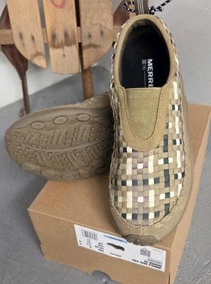 Merrell Jungle Moc EVO Woven SE Shoes Mens Kangaroo Suede Leather Slip-On - 8 - Image 1 of 4