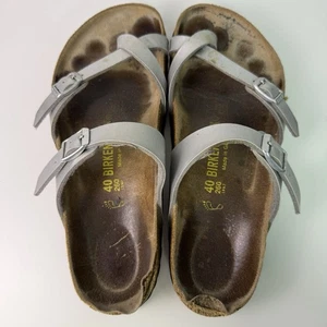 Sandalia Birkenstock Mayari Plateada Birko-flor Talla 40 Hecha en Alemania - Imagen 1 de 7
