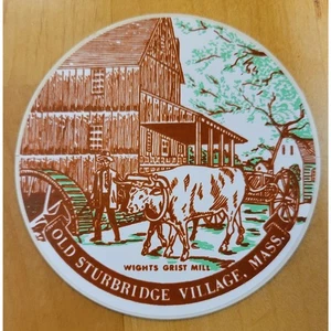 OLD STURBRIDGE VILLAGE, MISS - PEGATINA/CALCOMANÍA DE RECUERDO - "WRIGHTS GRIT MILL" - Imagen 1 de 2